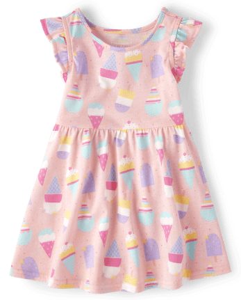 Baby And Toddler Girls Ice Cream Babydoll Dress