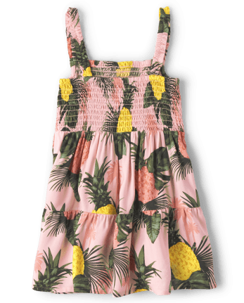Baby And Toddler Girls Matching Family Pineapple Tiered Dress