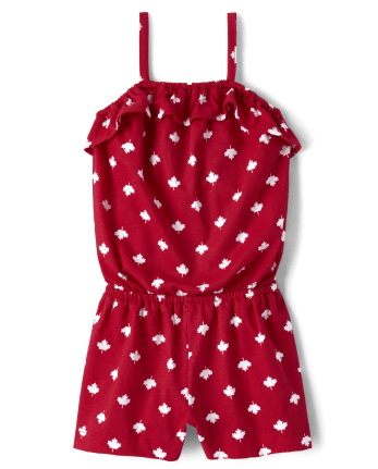 Baby And Toddler Girls Maple Leaf Ruffle Romper
