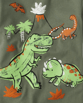 Baby And Toddler Boys Short Sleeve Dino Graphic Tee | The Children's Place  - GREEN AGATE