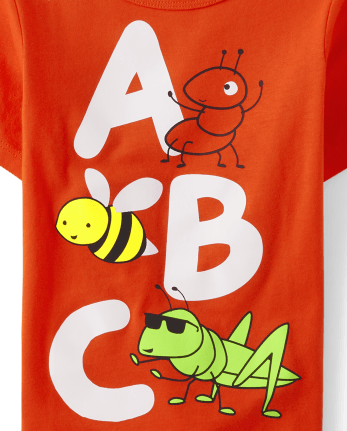 Camiseta con gráfico ABC Bugs para bebés y niños pequeños
