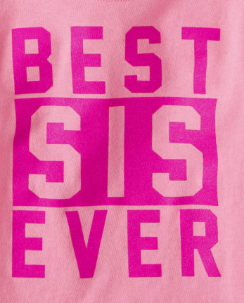 Baby And Toddler Girls Best Sis Graphic Tee