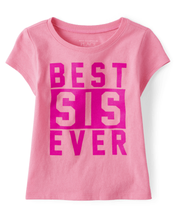 Baby And Toddler Girls Best Sis Graphic Tee