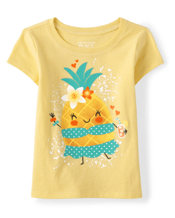 Baby And Toddler Girls Short Sleeve Pineapple Graphic Tee | The ...