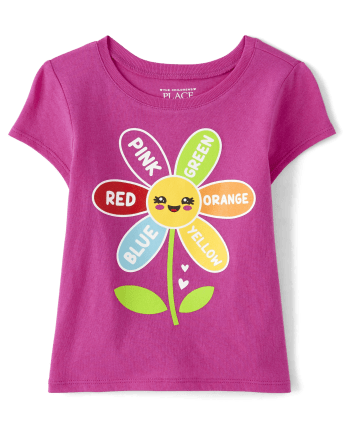 Baby And Toddler Girls Flower Graphic Tee