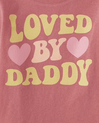 Baby And Toddler Girls Loved By Daddy Graphic Tee