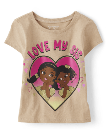 Baby And Toddler Girls Love My Sis Graphic Tee