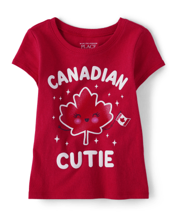 Baby And Toddler Girls Canadian Cutie Graphic Tee