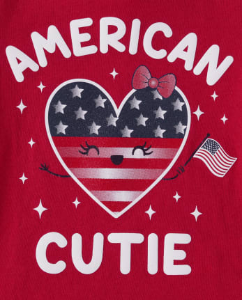 Camiseta con estampado American Cutie para bebés y niñas pequeñas
