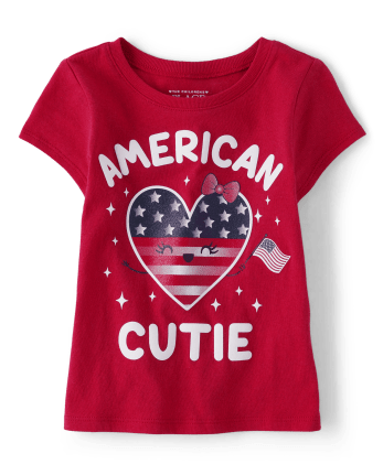 Camiseta con estampado American Cutie para bebés y niñas pequeñas