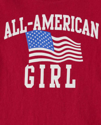 Camiseta con gráfico All-American Girl familiar a juego para bebés y niñas pequeñas