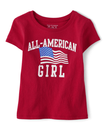 Camiseta con gráfico All-American Girl familiar a juego para bebés y niñas pequeñas