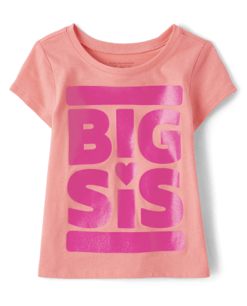 Camiseta con gráfico Big Sis para bebés y niñas pequeñas