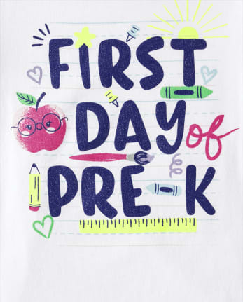 Toddler Girls First Day Of Pre-K Graphic Tee