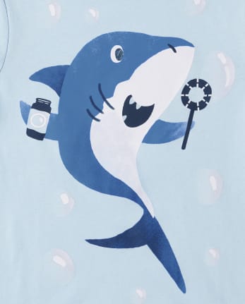 Paquete de 3 camisetas con estampado de dinosaurio y tiburón para bebés y niños pequeños
