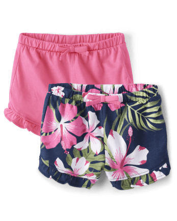Baby Girls Tropical Ruffle Shorts 2-Pack