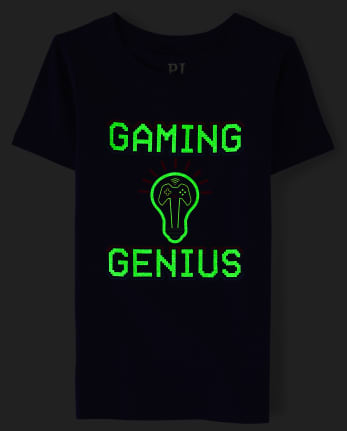 Boys Glow Gaming Genius Snug Fit Cotton Pajamas