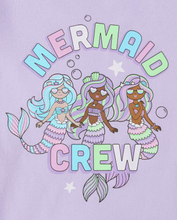 Girls Mermaid Crew Snug Fit Cotton Pajamas