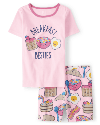 Girls Breakfast Besties Snug Fit Cotton Pajamas