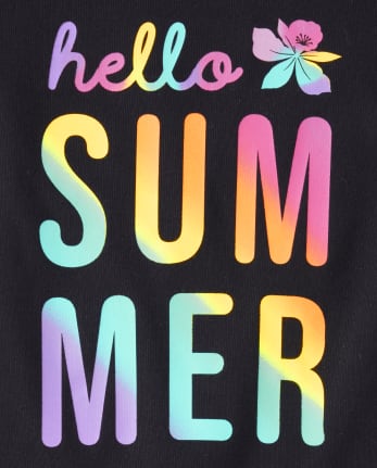 Girls Hello Summer Snug Fit Cotton Pajamas