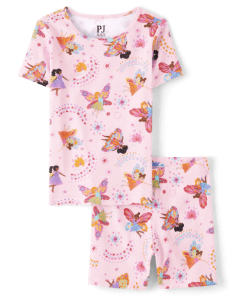 Pijama de algodón ajustado para niñas Fairy