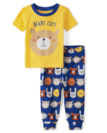Unisex Baby And Toddler Beary Cute Snug Fit Cotton Pajamas