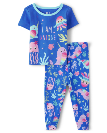 Baby And Toddler Girls Unique Snug Fit Cotton Pajamas