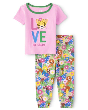 Muslo grava Aprobación Pijama de algodón de manga corta Love My Family para bebés y niñas pequeñas  | The Children's Place - S/D SPARKLEPINK