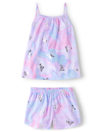 Pijama de mariposa metalizada para niña