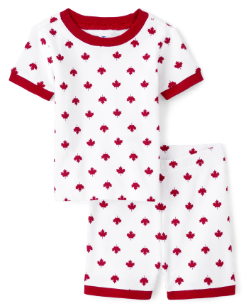 Unisex Baby And Toddler Matching Family Maple Leaf Snug Fit Cotton Pajamas