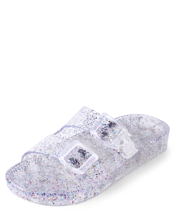 Girls Rainbow Glitter Jelly Sandals | The Children's Place - MULTI CLR