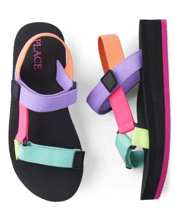 Girls Colorblock Sandals | The Children's Place - MULTI CLR