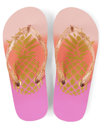 Girls Foil Pineapple Flip Flops | The Children's Place - MULTI CLR