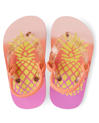 Chanclas de piña metalizadas para niñas pequeñas