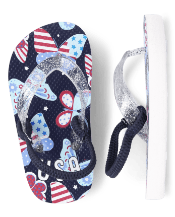 Toddler Girls Americana Butterfly Flip Flops | The Children's Place - NAVY