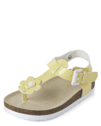 Toddler Girls Flower T-Strap Sandals | The Children's Place - YELLOW