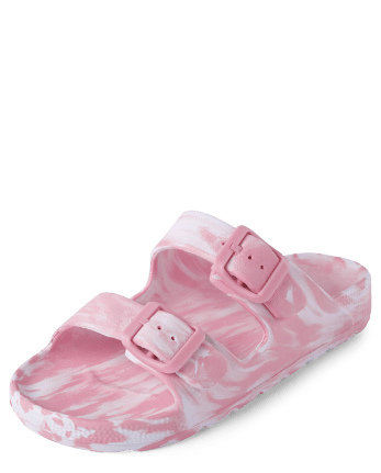 Girls Tie Dye Buckle Slides