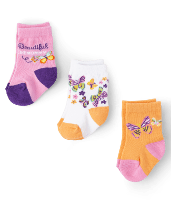 Baby Girls Butterfly Midi Socks 6-Pack