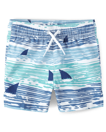Baby And Toddler Boys Shark Swim Trunks | The Children's Place - AEGEAN SEA