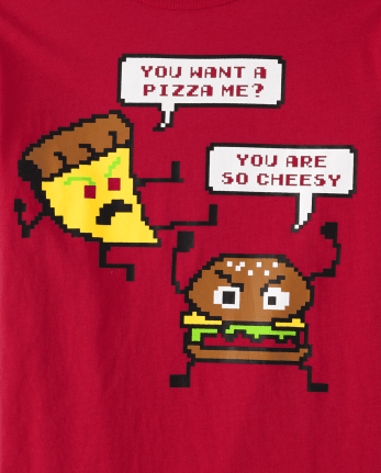 Boys Pizza Burger Graphic Tee