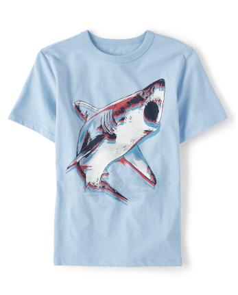 Boys Short Sleeve Shark Graphic Tee | The Children's Place - CLOUDLESS