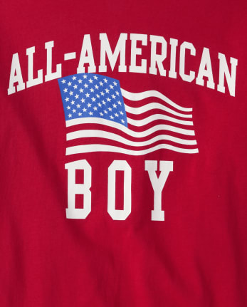 Camiseta con gráfico All-American Boy familiar a juego para niños
