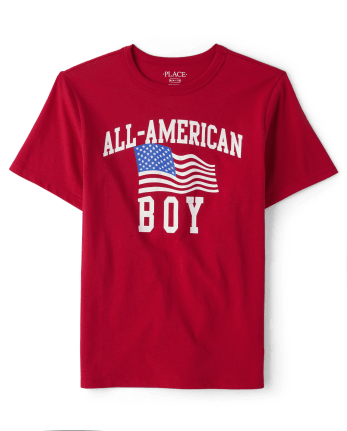 Camiseta con gráfico All-American Boy familiar a juego para niños