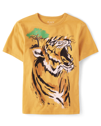 Boys Short Sleeve Tiger Graphic Tee | The Children\'s Place - TUSCAN SUN