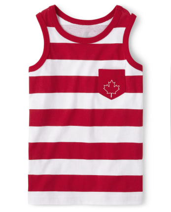 Boys Striped Pocket Tank Top