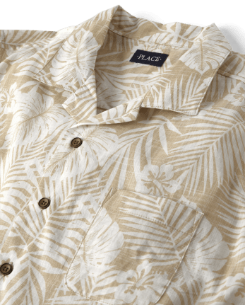 Mens  Matching Family Tropical Button Up Shirt