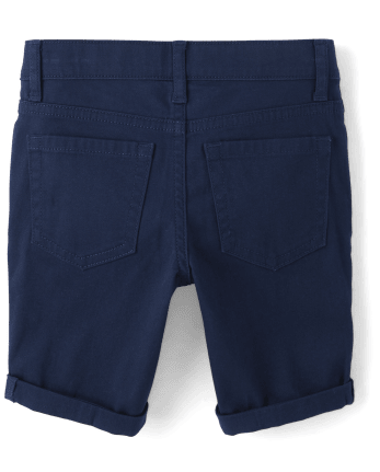 Girls Roll Cuff Twill Skimmer Shorts