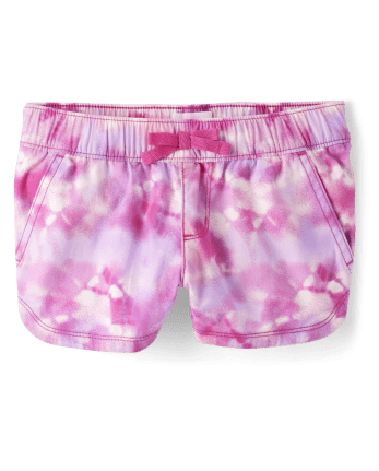 Shorts sin cierres de sarga con estampado para niñas