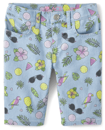 Girls Vacation Icon Denim Skimmer Shorts