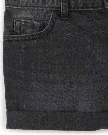 Shorts cortos de mezclilla con botones delanteros para niñas